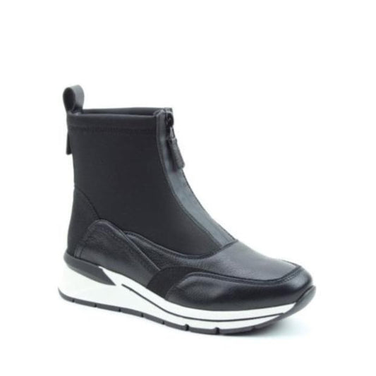 Heavenly Feet Della BLACK Della Vegan Friendly Centre Zip Wedge Boot