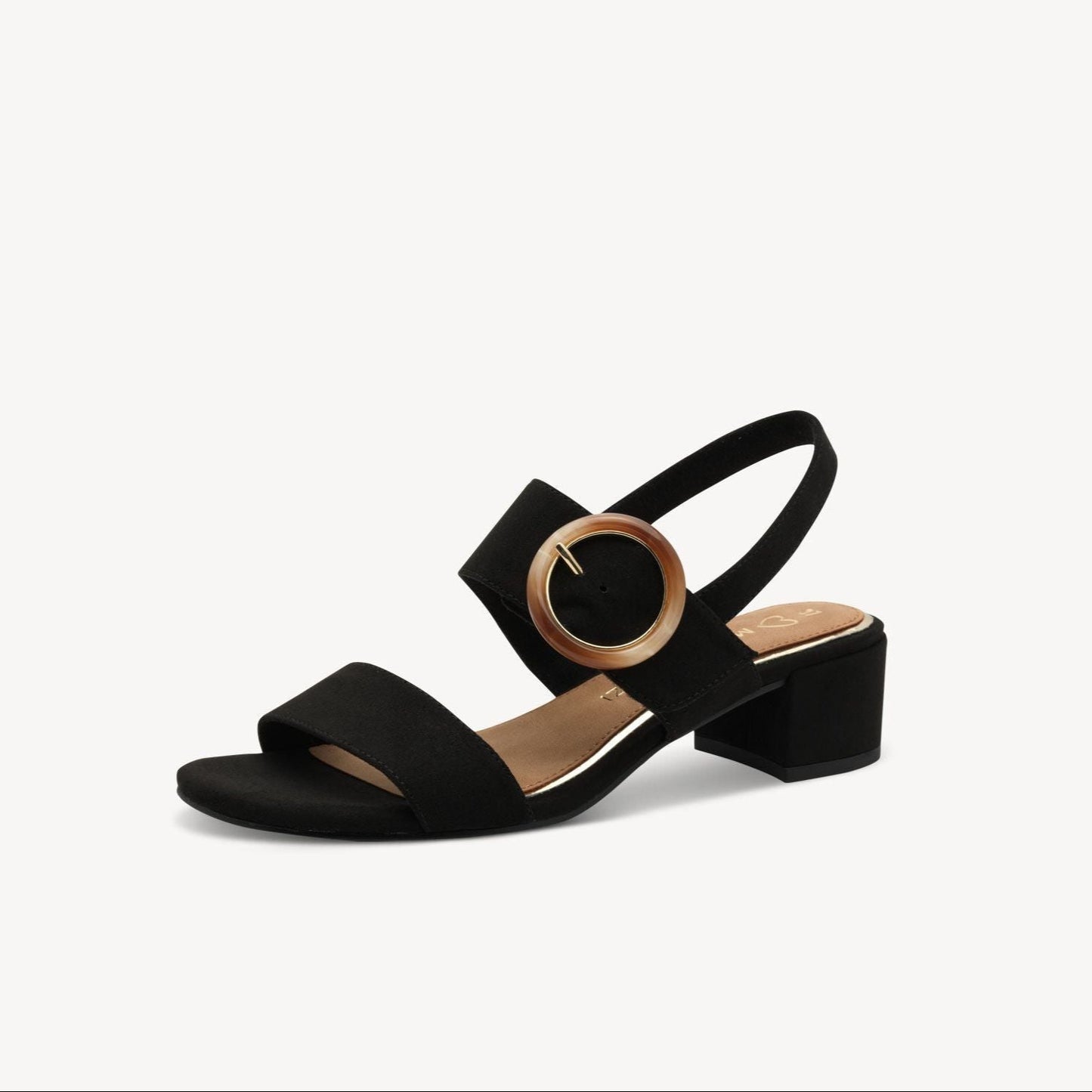 Marco Tozzi 28202-44 BLACK Block Heel Touch Fastening Shoe 28202-44