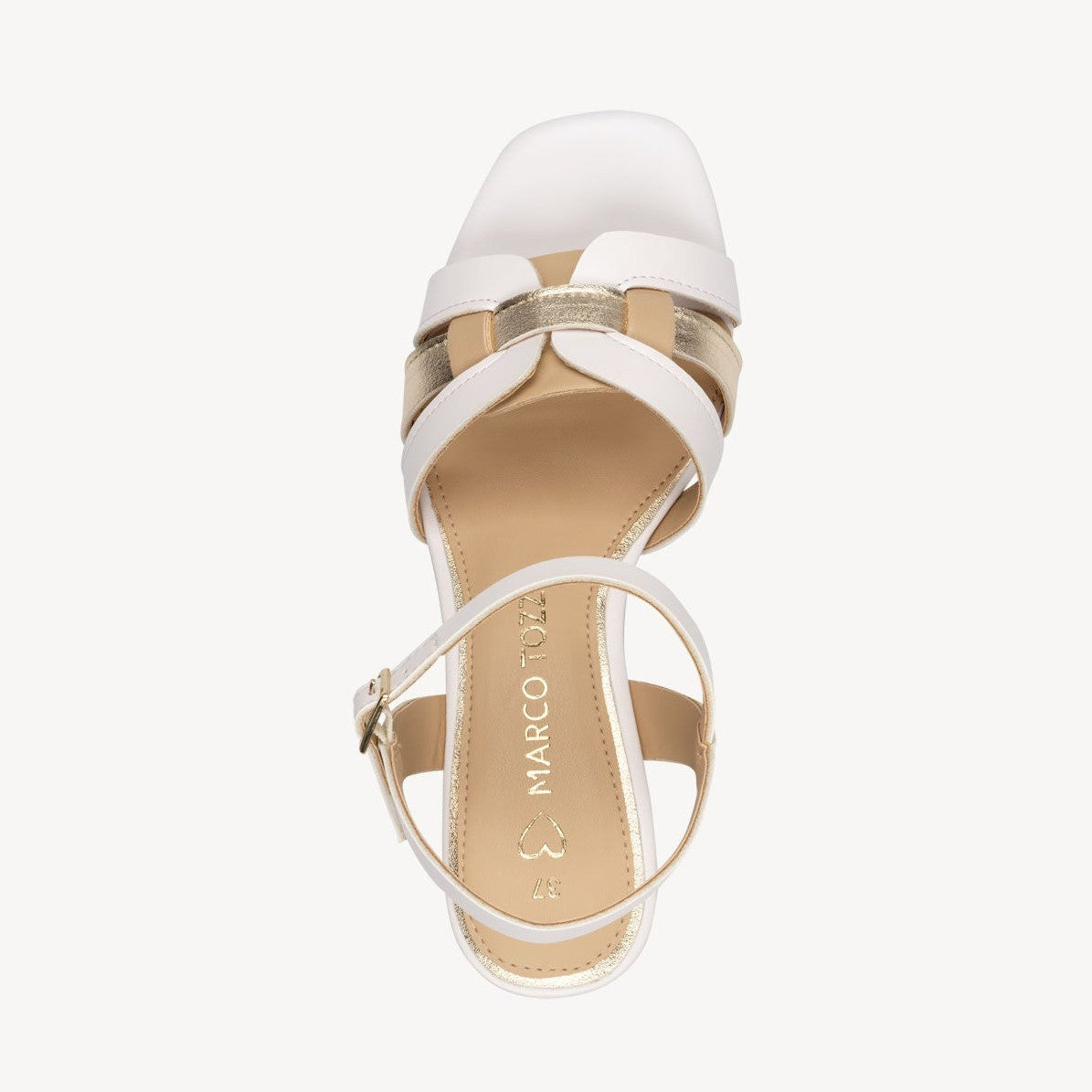 Marco Tozzi 28337-44 WHITE Block Heel Dress sandal 28337-44