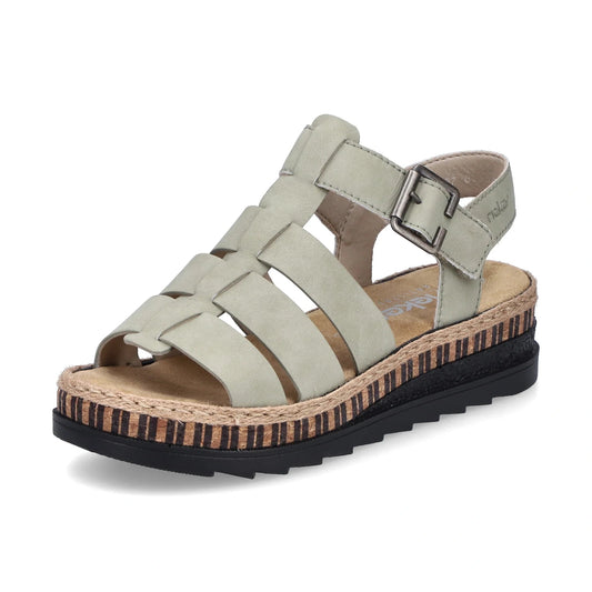 Rieker V7904 Pale GREEN Wedge Sandal