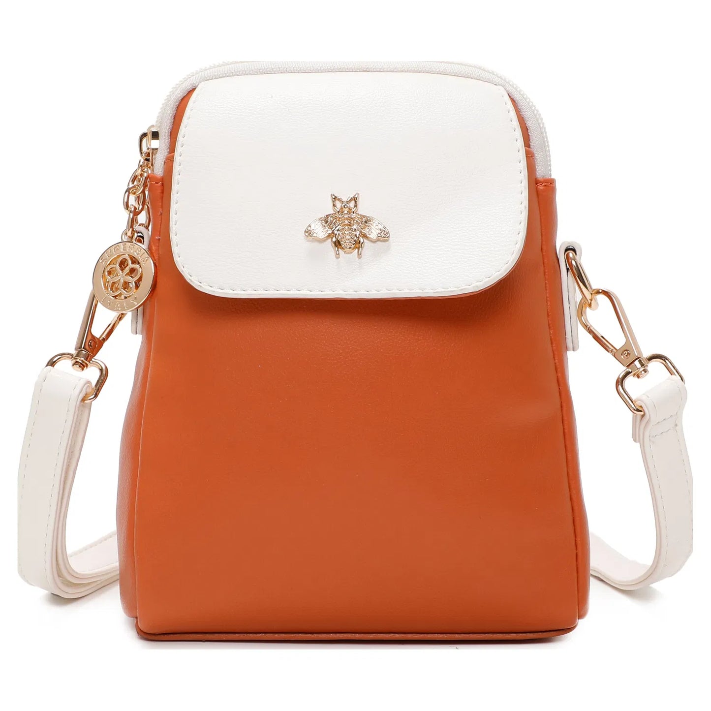 Superbia 9340 ORANGE Bee Trim Crossbody Handbag