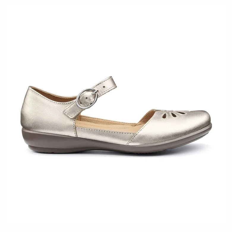 Hotter Eloise GOLD Leather Bar Shoe