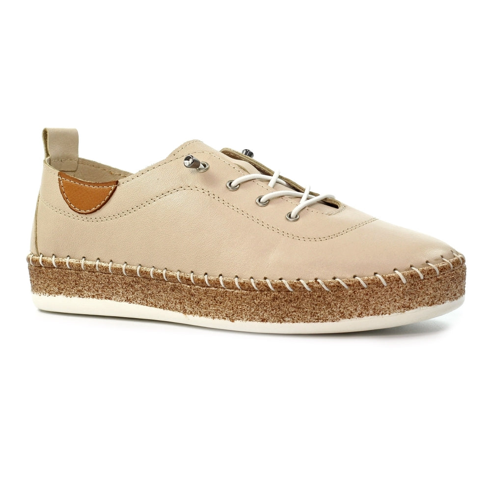 Lunar Evie Soft Leather Slip On Shoes FLE050CR CREAM