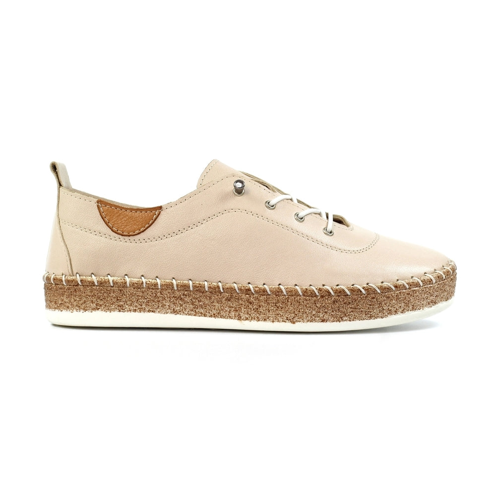 Lunar Evie Soft Leather Slip On Shoes FLE050CR CREAM