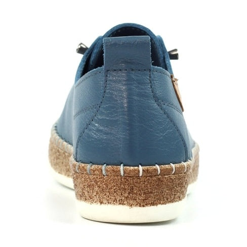 Lunar Evie Soft Leather Slip On Shoes FLE050MB MID BLUE