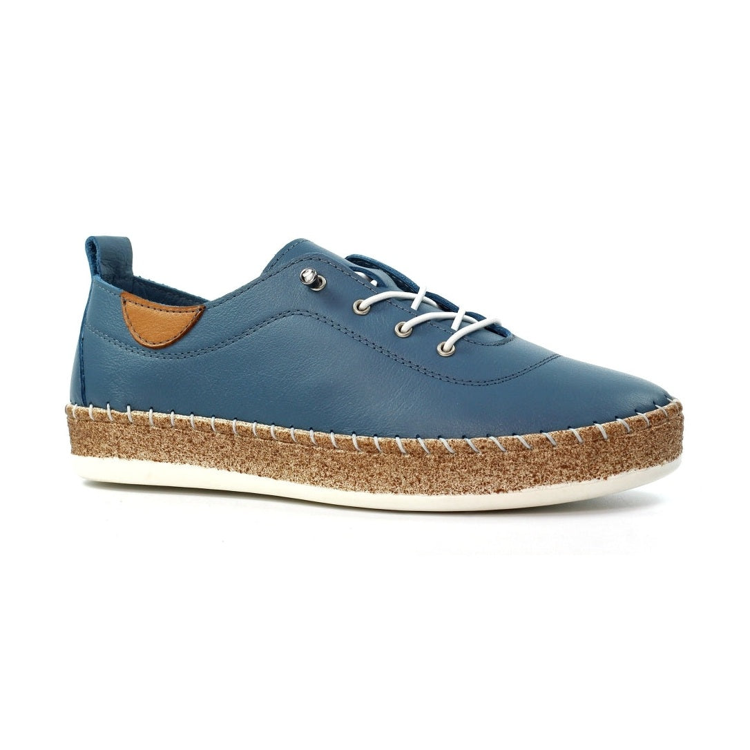 Lunar Evie Soft Leather Slip On Shoes FLE050MB MID BLUE