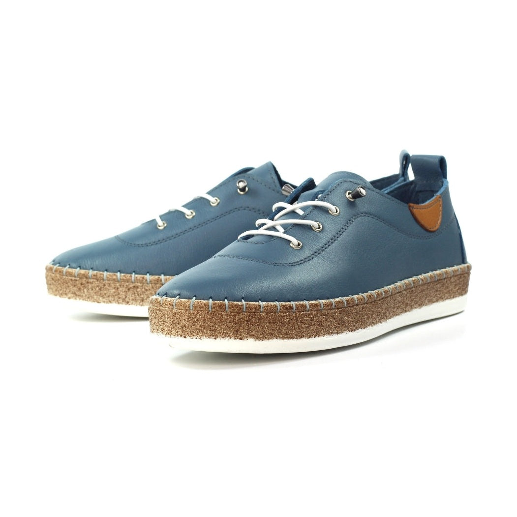 Lunar Evie Soft Leather Slip On Shoes FLE050MB MID BLUE
