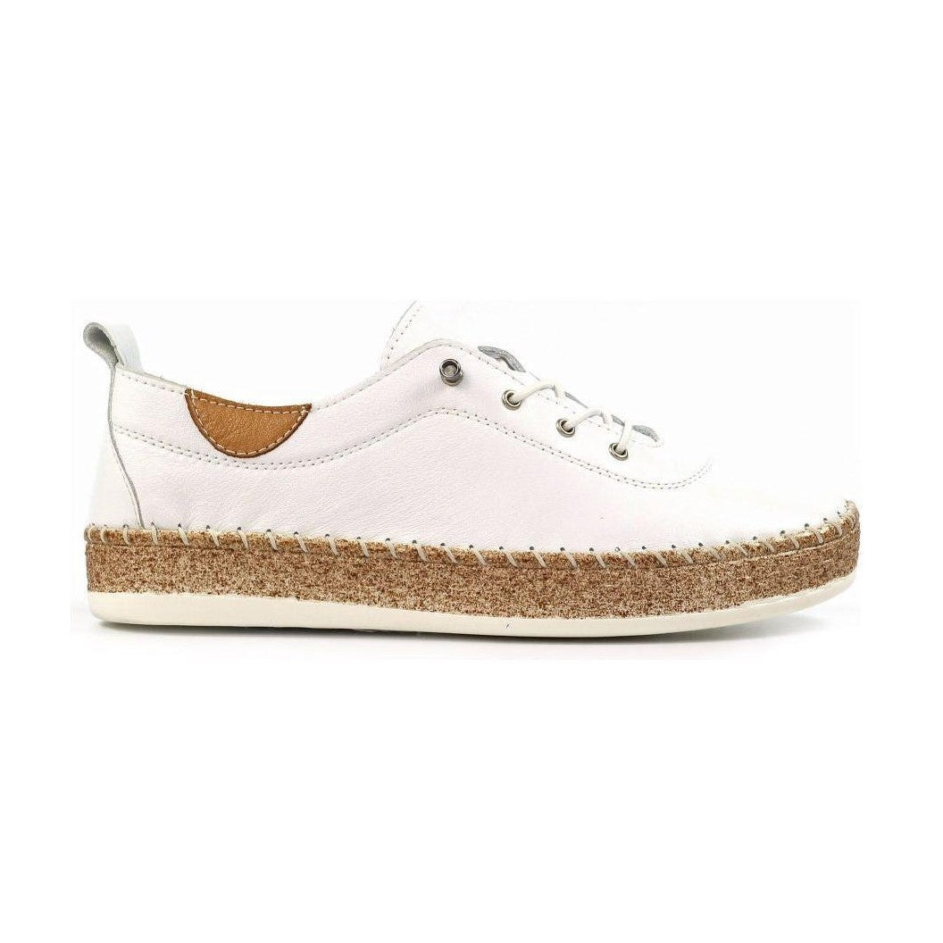 Lunar Evie Soft Leather Slip On Trainer WHITE
