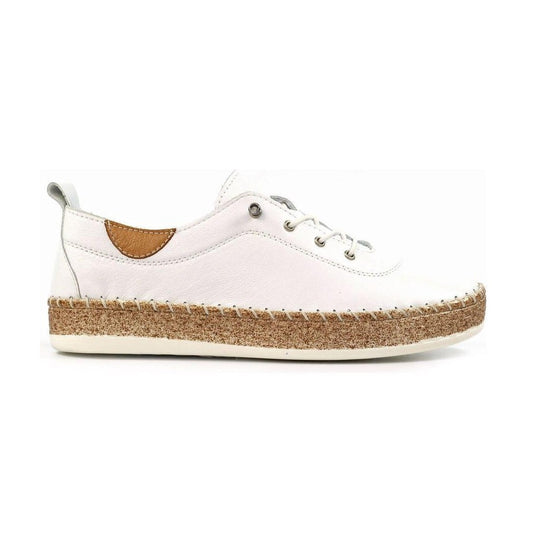 Lunar Evie Soft Leather Slip On Trainer WHITE