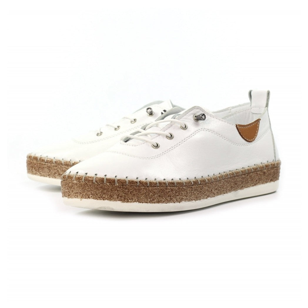 Lunar Evie Soft Leather Slip On Trainer WHITE