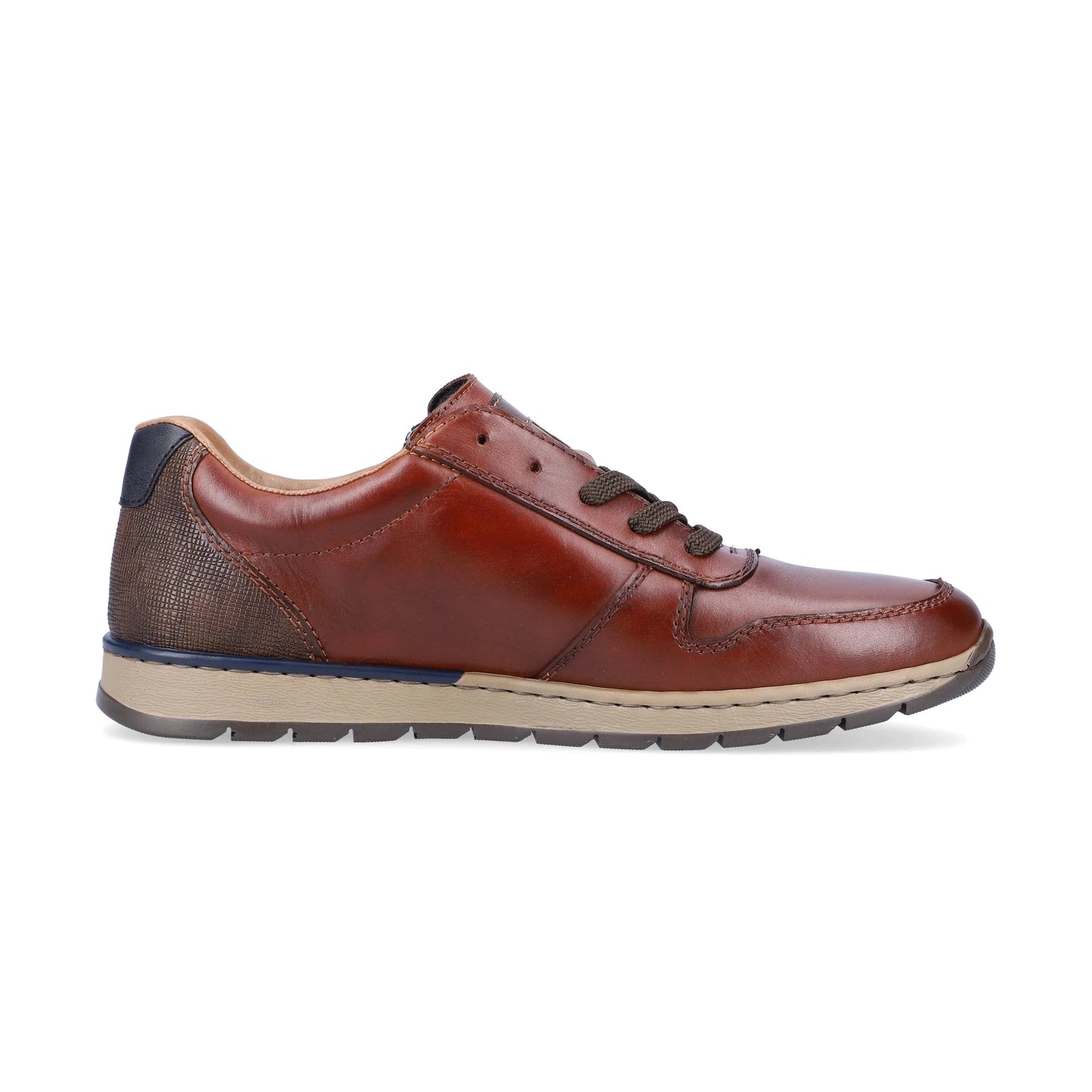 Rieker B2112 BROWN Leather Lace Shoe With Zip B2112-25