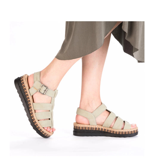 Rieker V7904 Pale GREEN Wedge Sandal