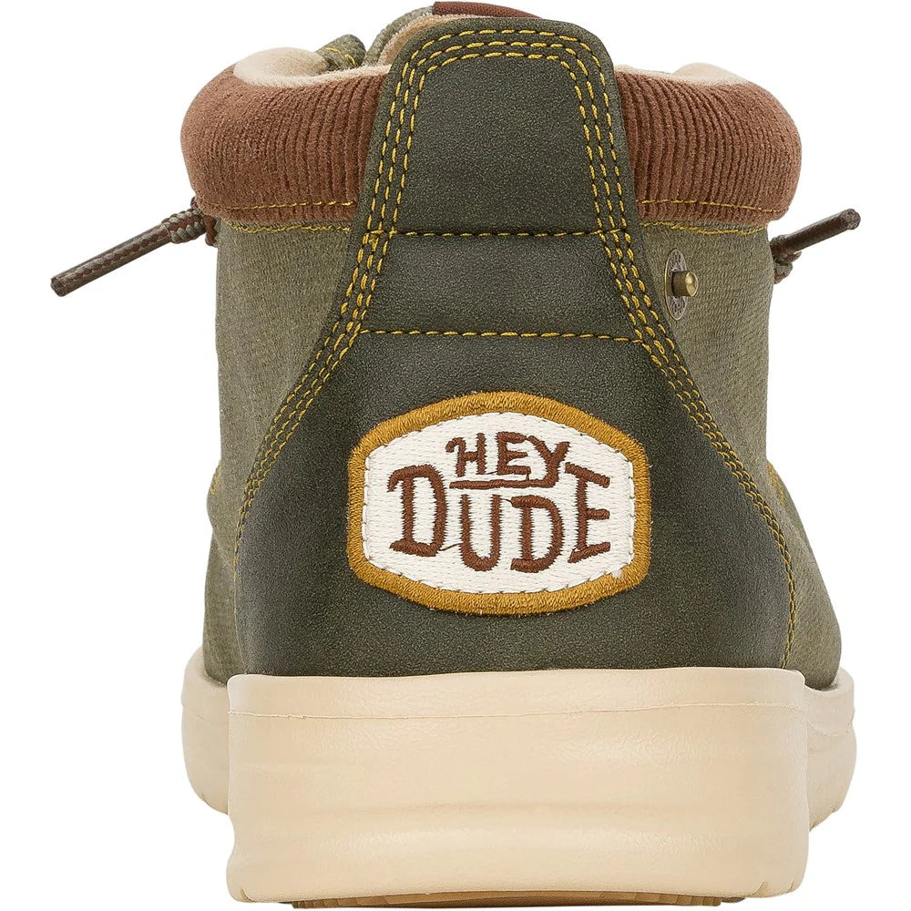 Hey Dude Wally Mid Grip OLIVE Waxed Canvas Boot