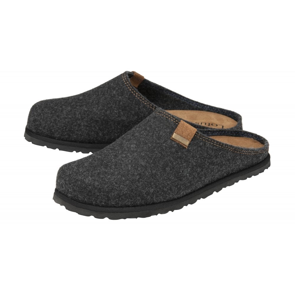 Lotus Sidney GREY Mule Slipper with Leather Insole