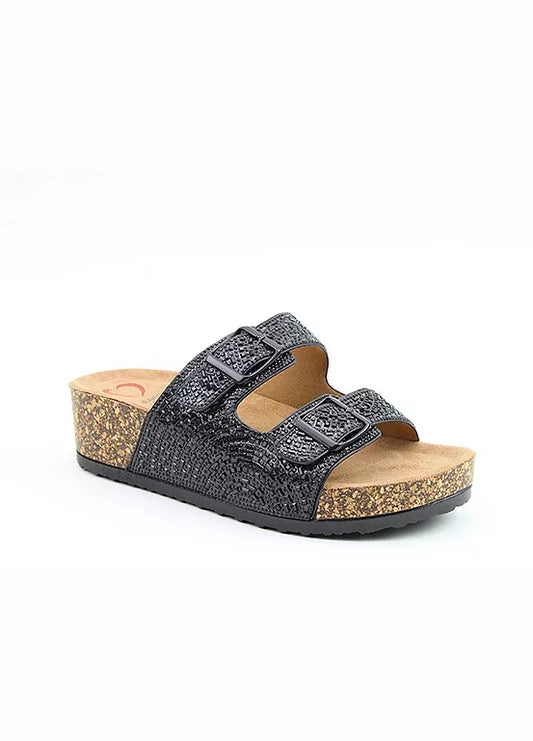 Heavenly Feet Brilliant Twin Buckle Mule Sandal