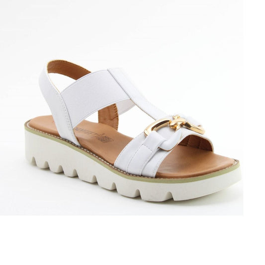 Heavenly Feet Lulu Vegan Friendly Chunky Sole Sandal WHITE