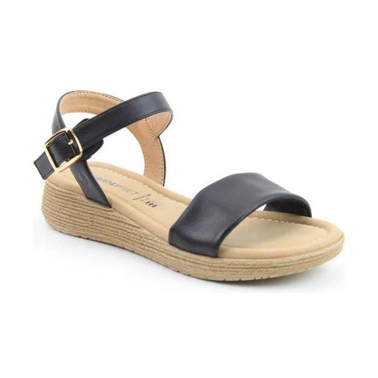 Heavenly Feet Sandal Sara Wide fitting Vegan friendly casual sandal BLACK