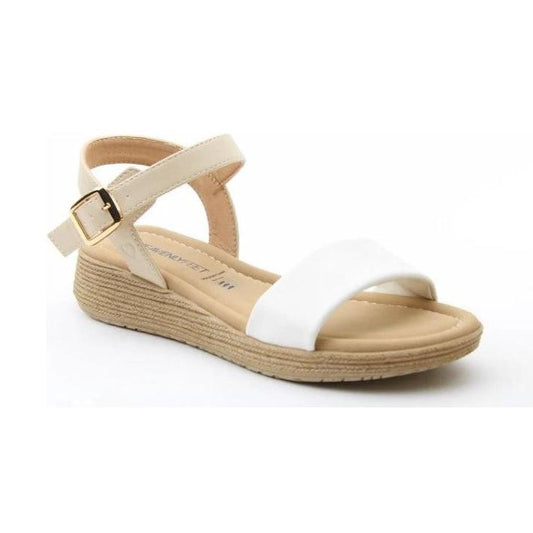 Heavenly Feet Sandal Sara Wide fitting Vegan friendly casual sandal WHITE/BEIGE SARA