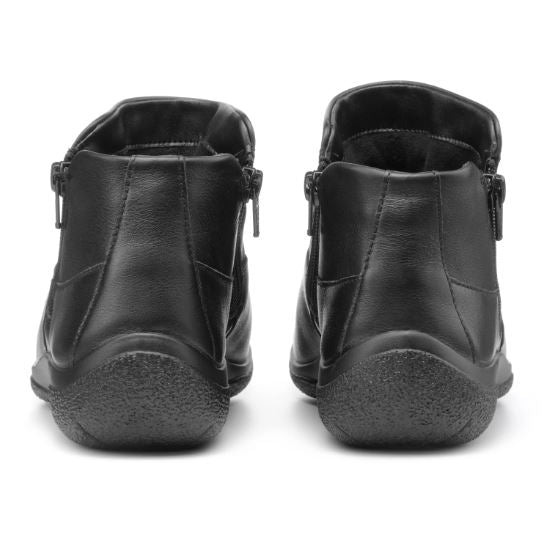 Hotter Boot MURMUR Ankle Boot with double zips EXTRA WIDE BLACK