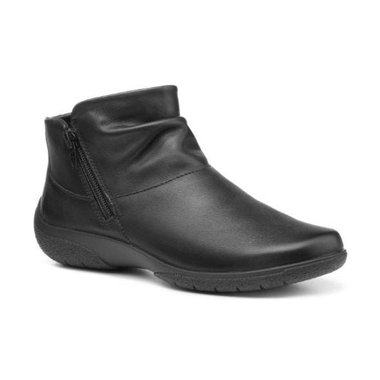 Hotter Boot MURMUR Ankle Boot with double zips EXTRA WIDE BLACK