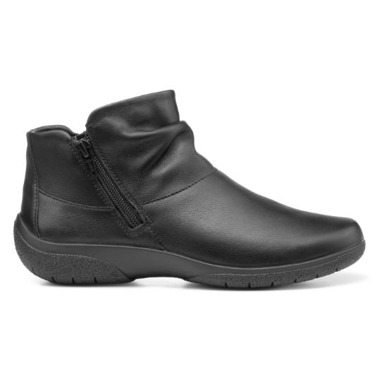 Hotter Boot MURMUR Ankle Boot with double zips EXTRA WIDE BLACK