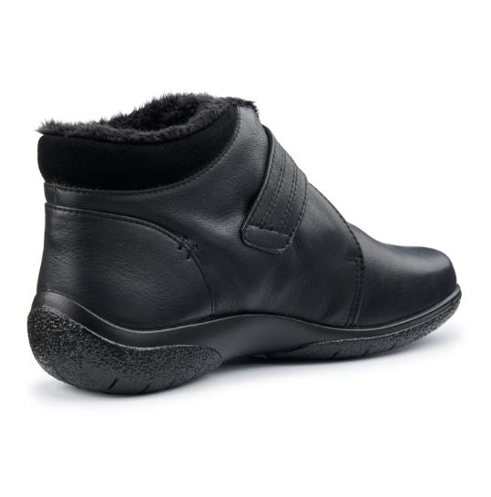 Hotter Boot MUSE Ankle Boot with strap and Zip EXTRA WIDE BLACK