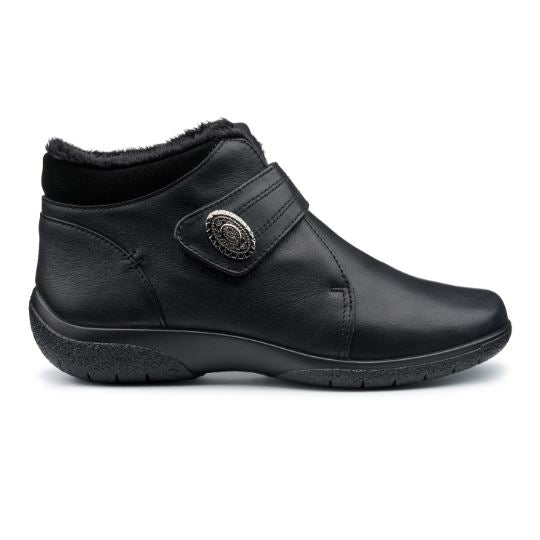 Hotter Boot MUSE Ankle Boot with strap and Zip EXTRA WIDE BLACK