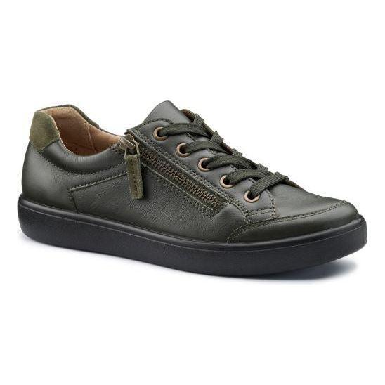 Hotter Shoe Chase Trainer Style Shoe with Lace and zip WIDE FOREST