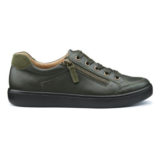 Hotter Shoe Chase Trainer Style Shoe with Lace and zip WIDE FOREST