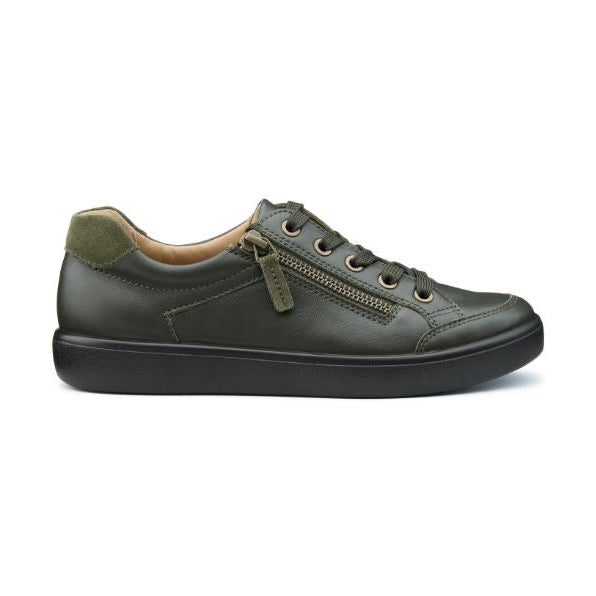 Hotter Shoe Chase Trainer Style Shoe with Lace and zip WIDE FOREST