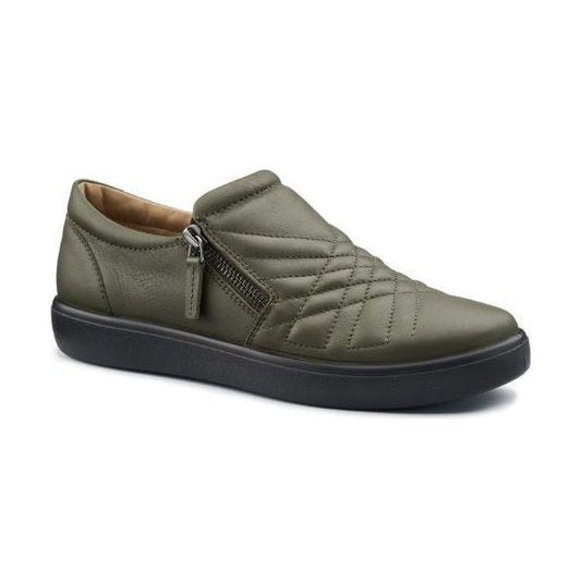Hotter Shoe POPPY Trainer style Shoe with Zip KHAKI