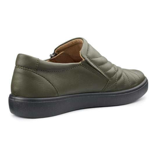 Hotter Shoe POPPY Trainer style Shoe with Zip KHAKI