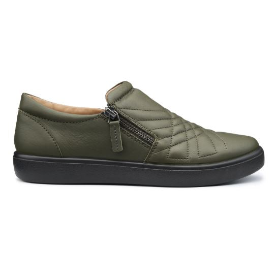 Hotter Shoe POPPY Trainer style Shoe with Zip KHAKI