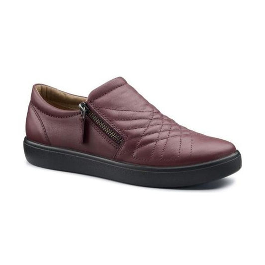 Hotter Shoe POPPY Trainer style Shoe with Zip WIDE MAROON