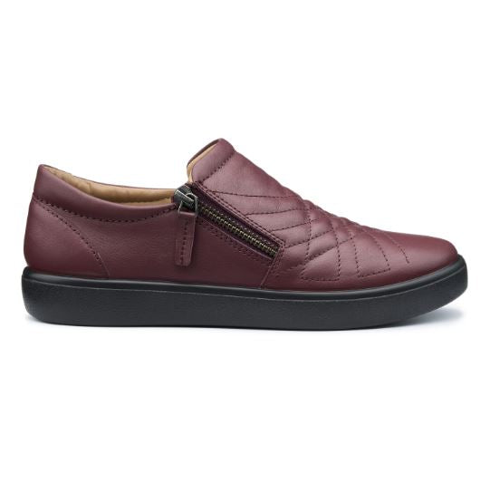 Hotter Shoe POPPY Trainer style Shoe with Zip WIDE MAROON