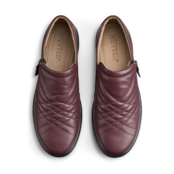 Hotter Shoe POPPY Trainer style Shoe with Zip WIDE MAROON