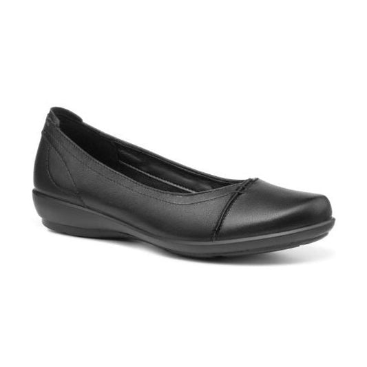 Hotter Shoe ROBYN Ballerina style Flat court shoe WIDE BLACK