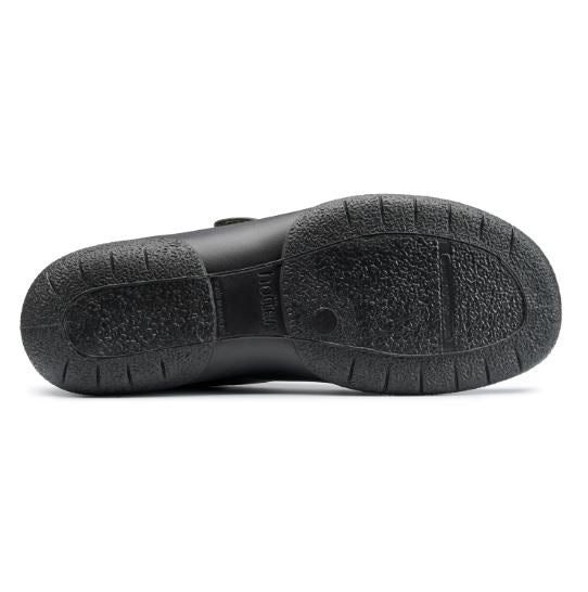 Hotter Shoe SUGAR Leather Touch Fastening Shoe Extra Wide Fitting FOREST Green