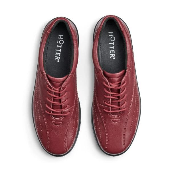 Hotter Shoe Tone Red Extra Wide Leather Lace up Shoe RED WIDE