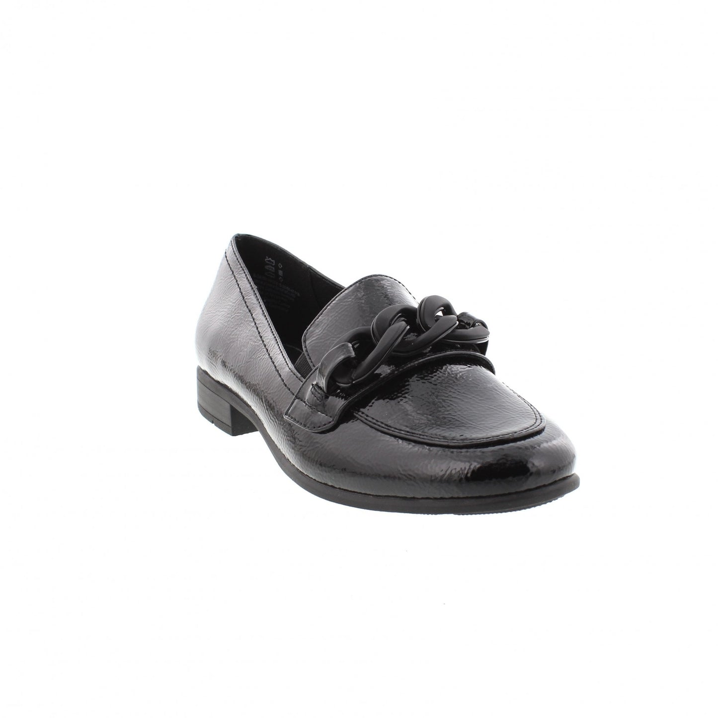 Jana Loafer style shoe in wide fitting BLACK PAT 24260-018