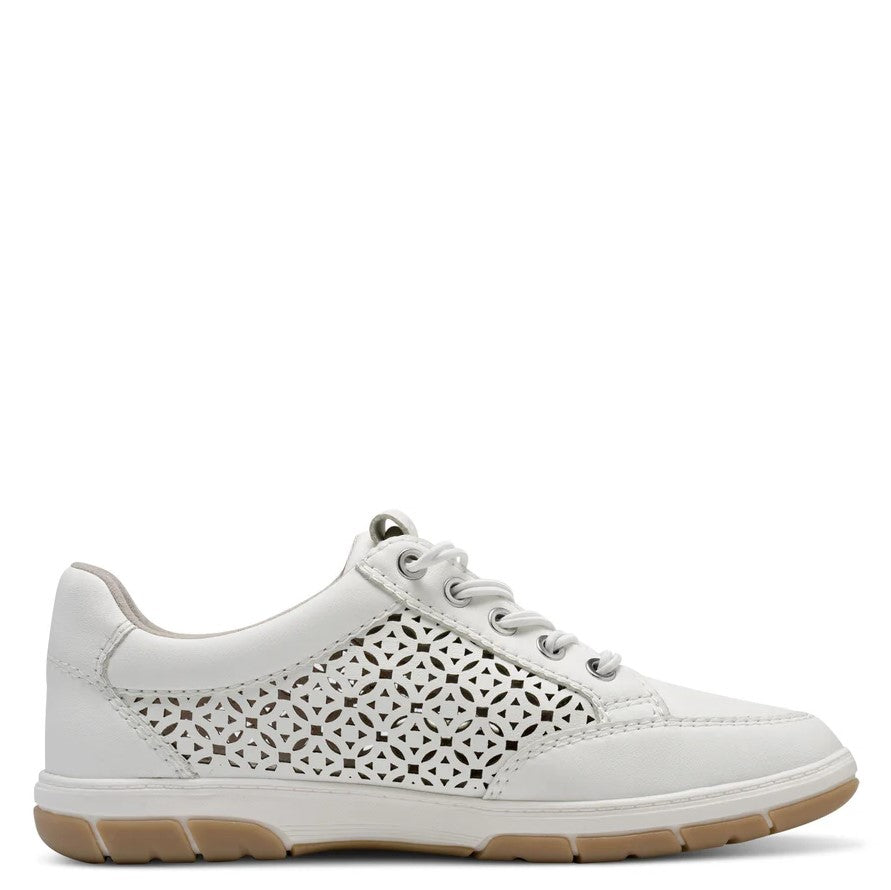 Jana 23665-44 WHITE Wide Fitting Trainer with Laces and Zip