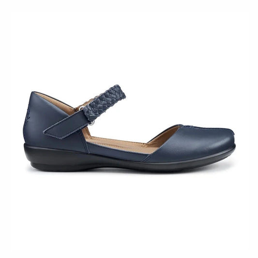 Hotter Lake NAVY Leather Bar Shoe