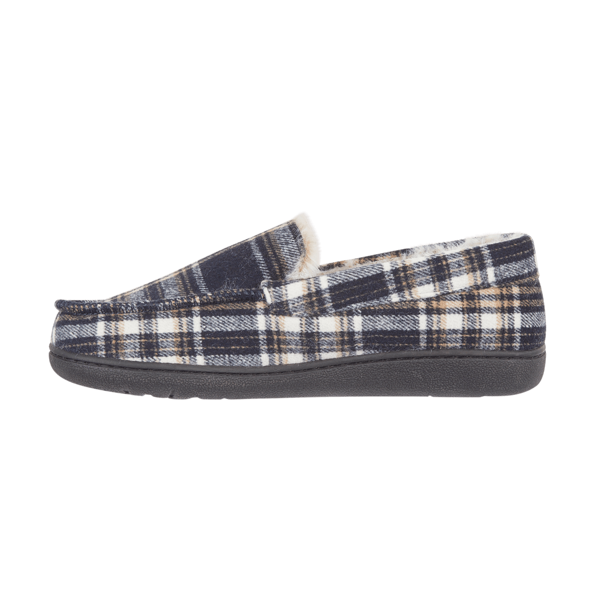 Jo & Joe Livingston NAVY Check Lined Slipper