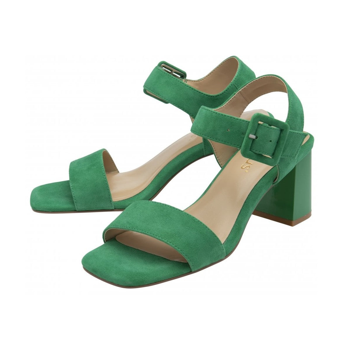 Lotus Occasion Wear Shoe Nora Block Heeled Sandal Suede GREEN ULS545