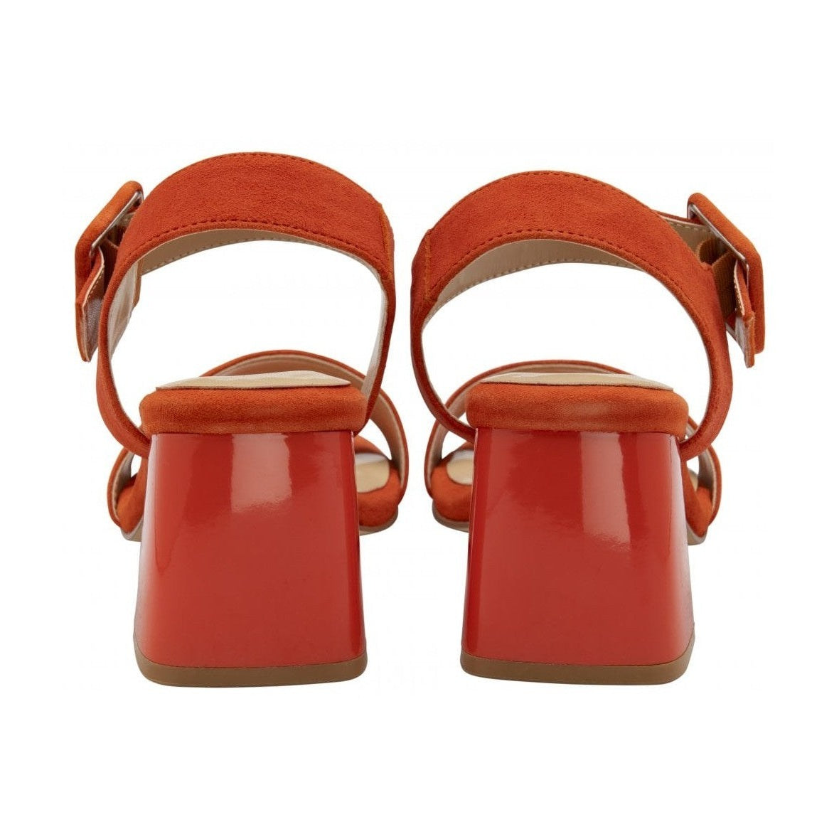 Lotus Occasion Wear Shoe Nora Block Heeled Sandal Suede ORANGE ULS545