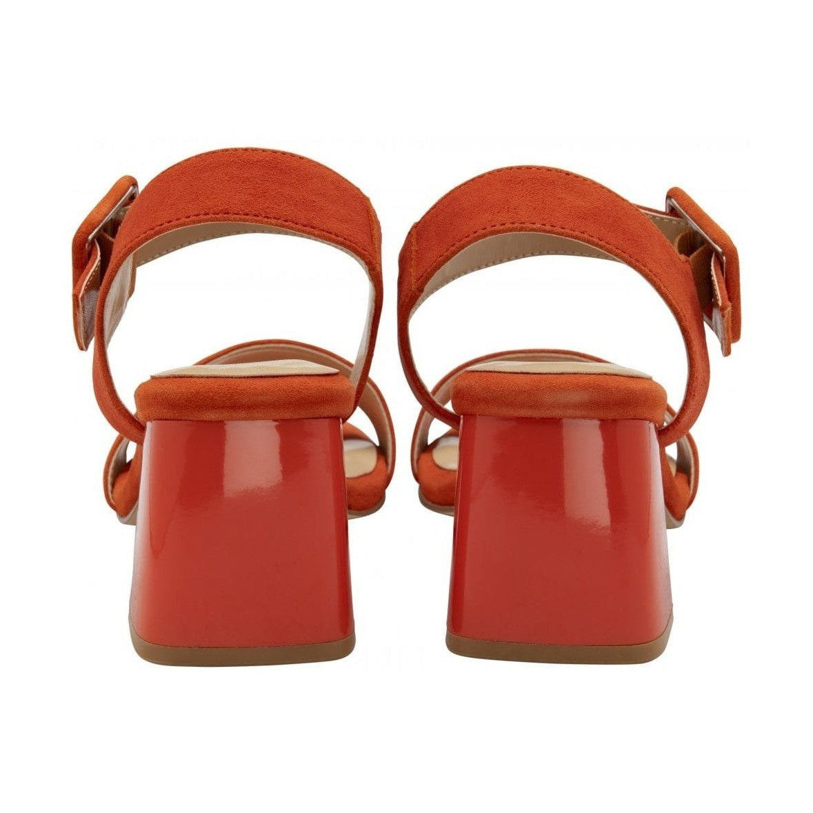 Lotus Occasion Wear Shoe Nora Block Heeled Sandal Suede ORANGE ULS545