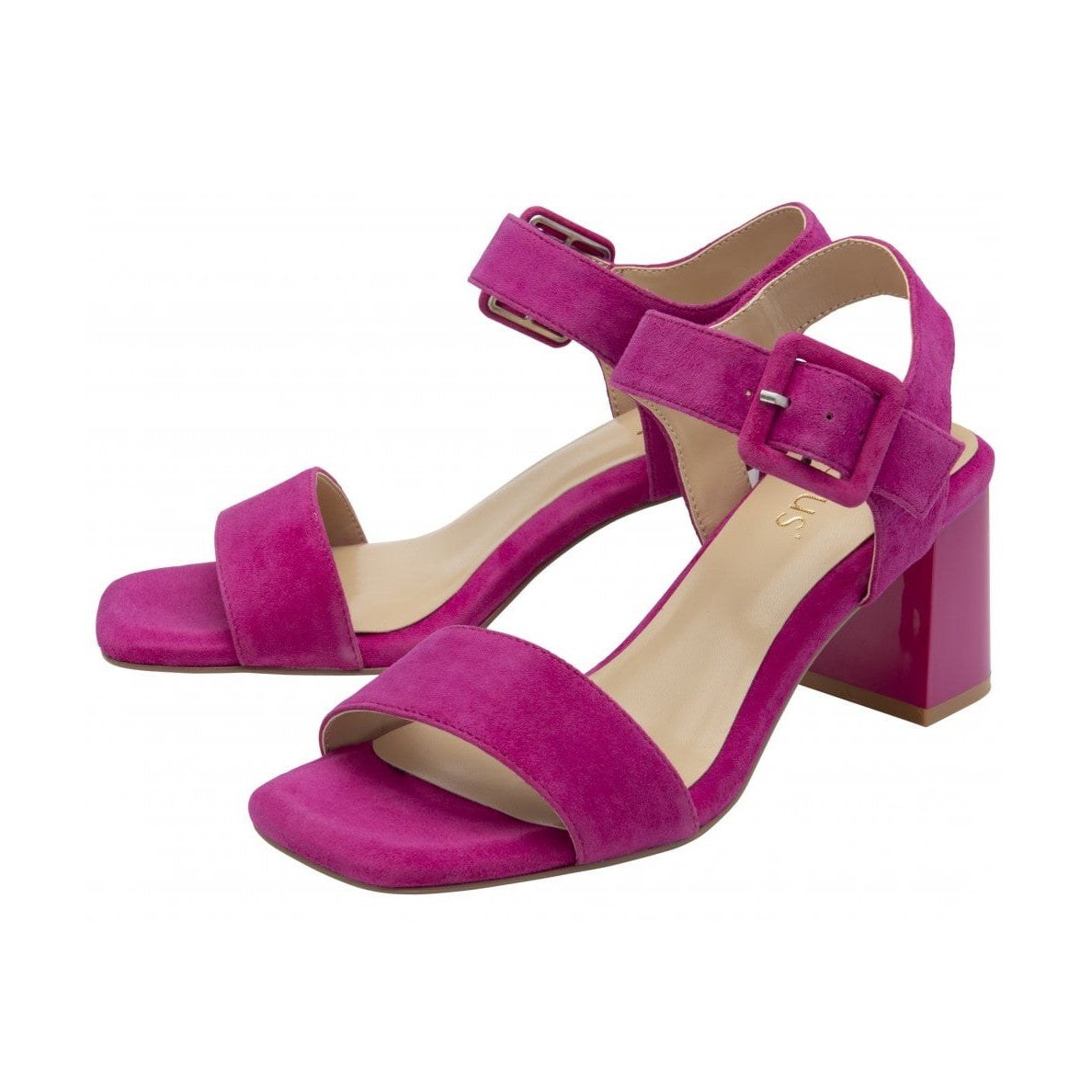 Lotus Occasion Wear Shoe Nora Block Heeled Sandal Suede PINK ULS545