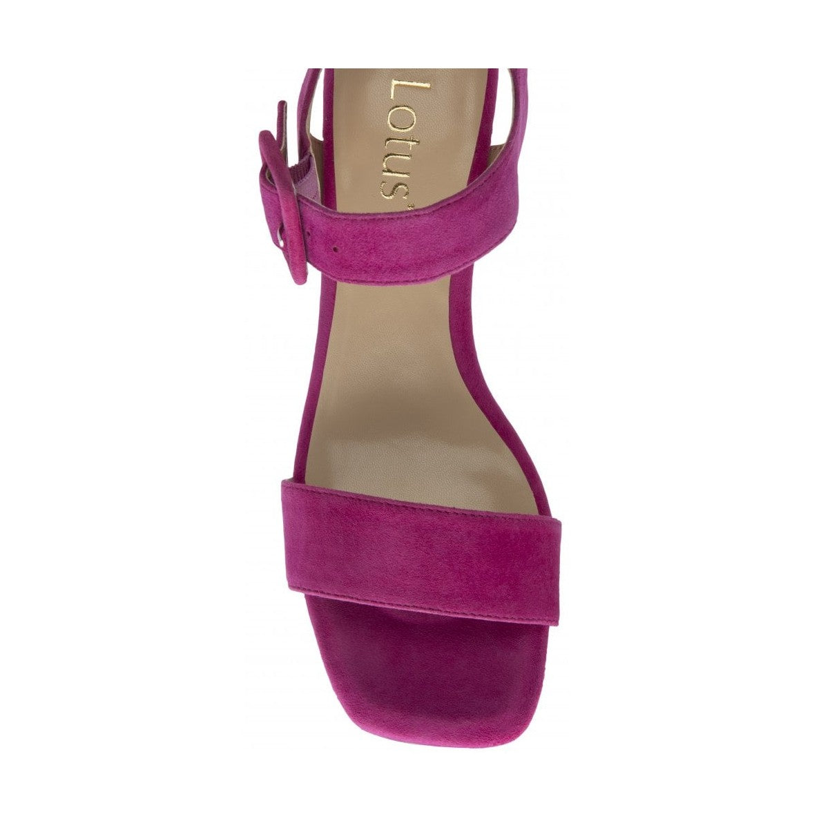 Lotus Occasion Wear Shoe Nora Block Heeled Sandal Suede PINK ULS545