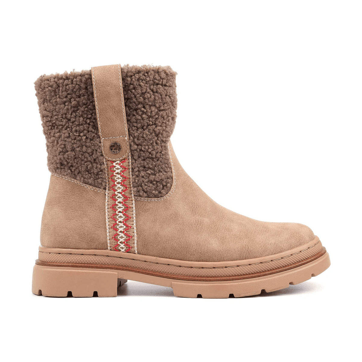Lunar Dawn TAUPE Fur Cuff Ankle Boot GLB240-TP