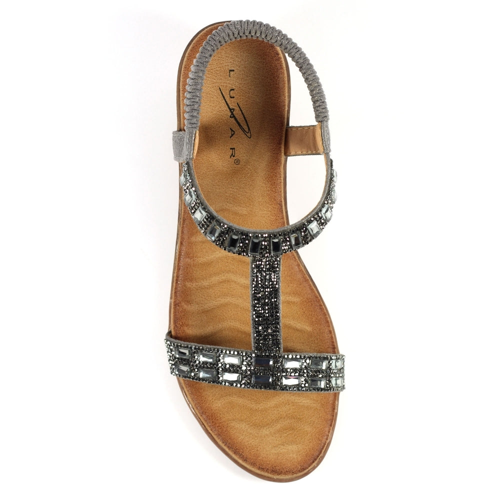 Lunar Macie PEWTER Wedge Heel Sandal JLH492PW